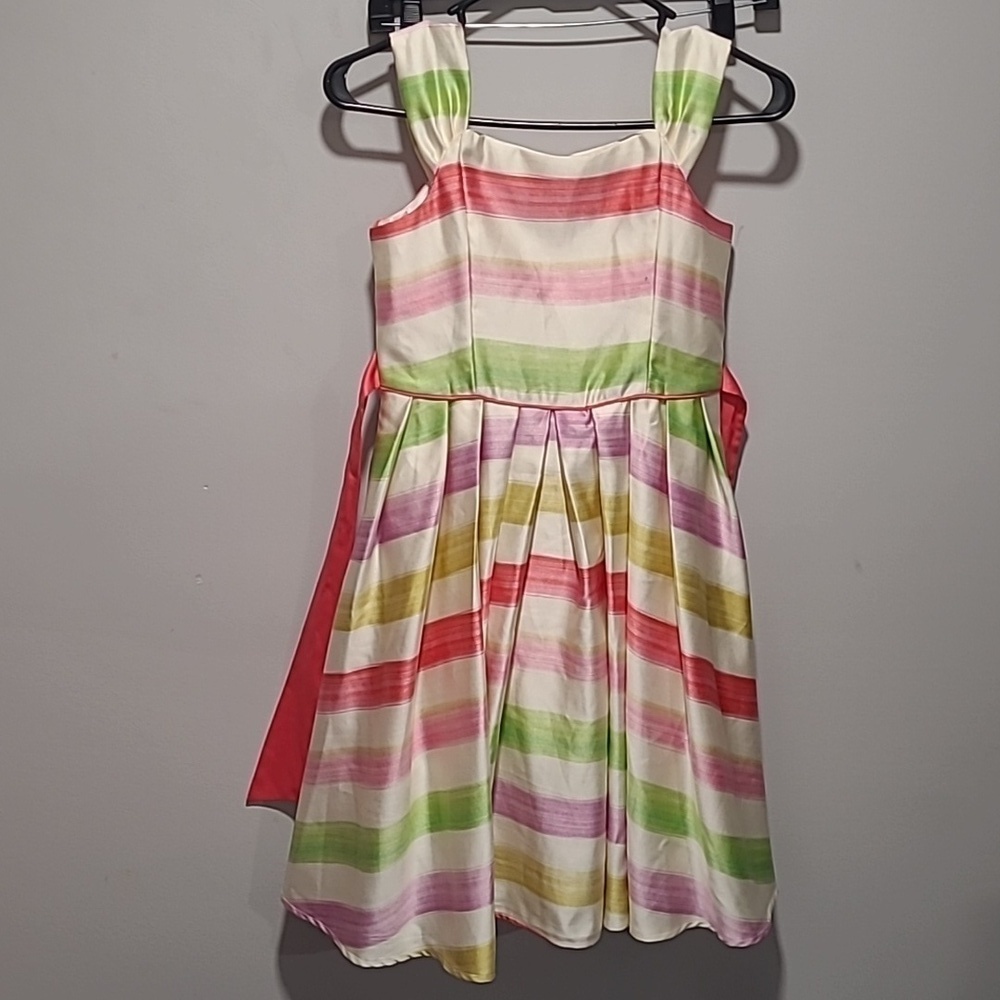 Monsoon sz 11 stripes Easter Spring girls dress K2